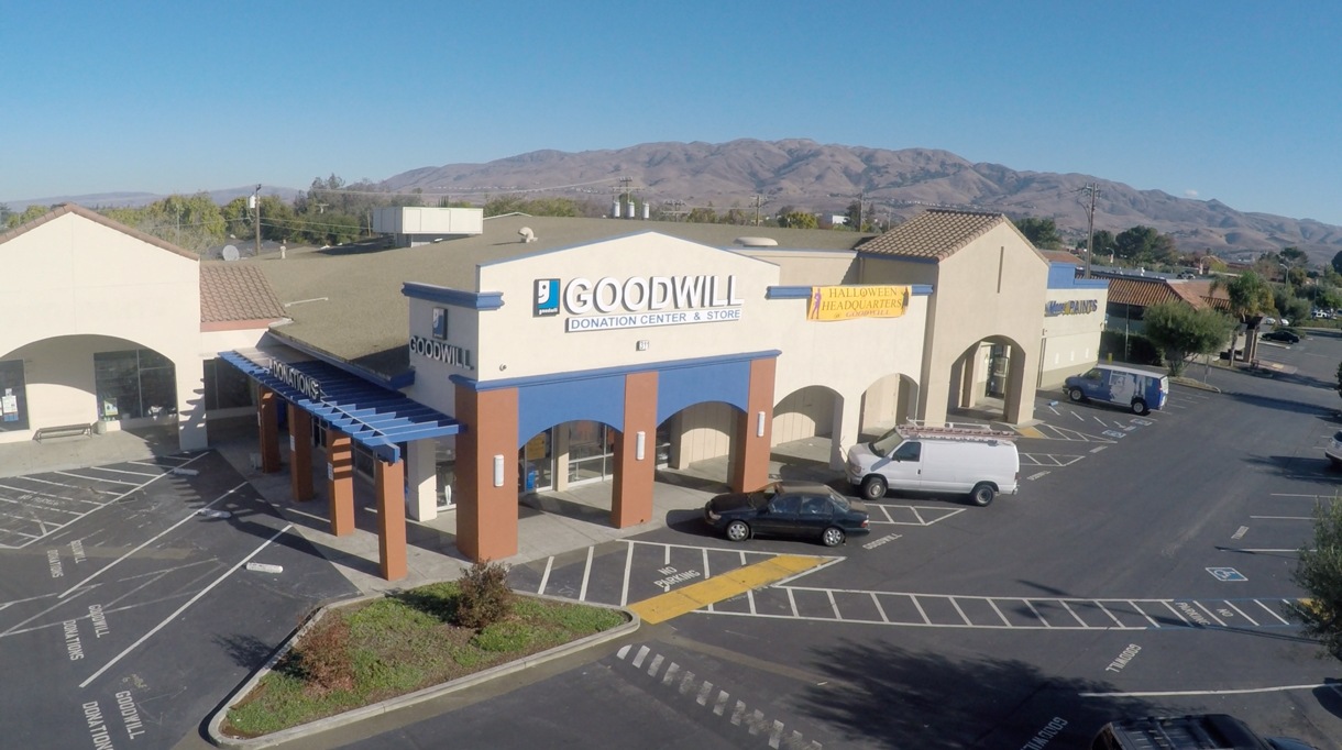 drone shot milpitas goodwill store